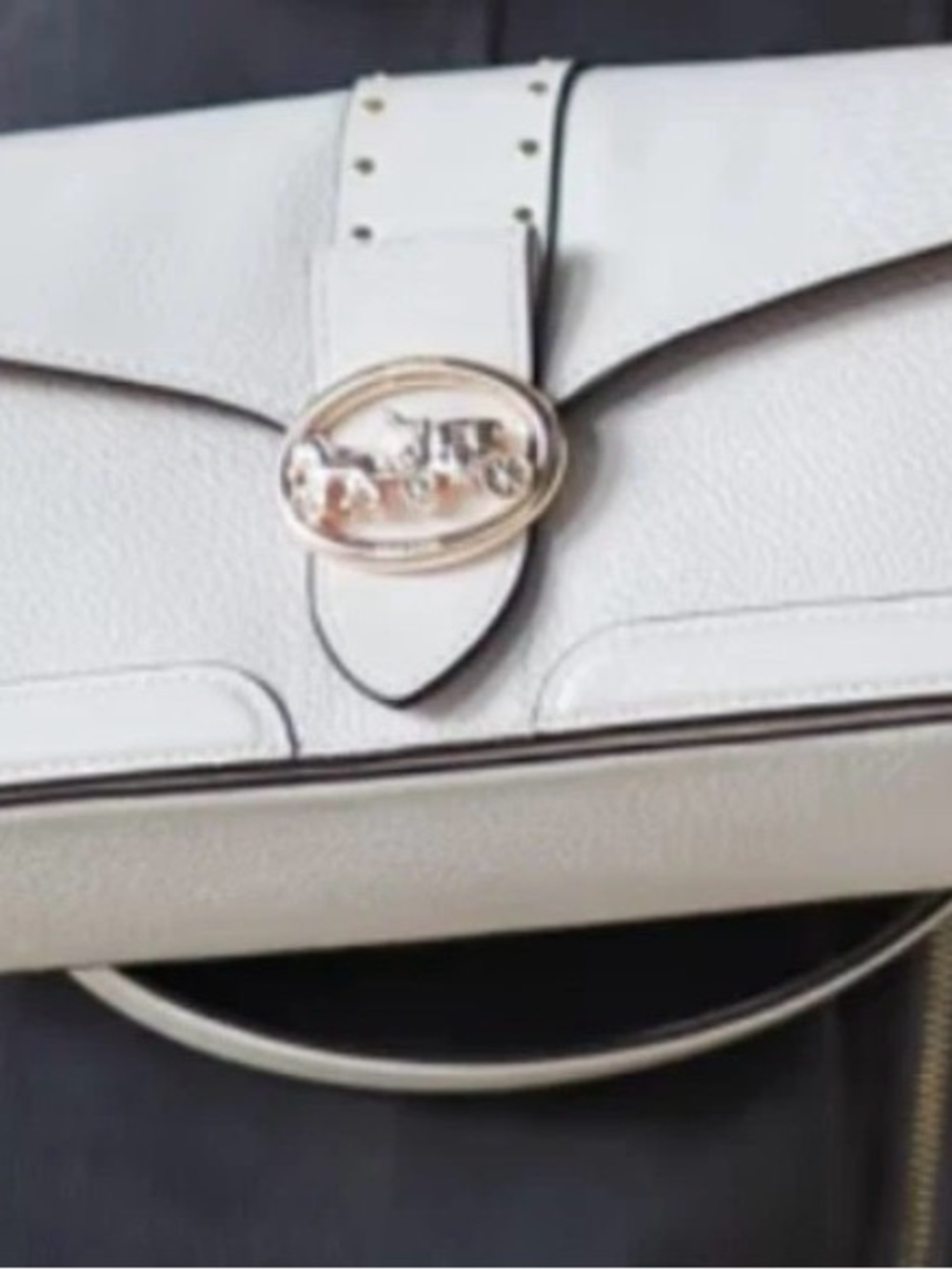 Coach Georgie Shoulder Bag With Rivets Gold/Chalk - Picture 2 of 12